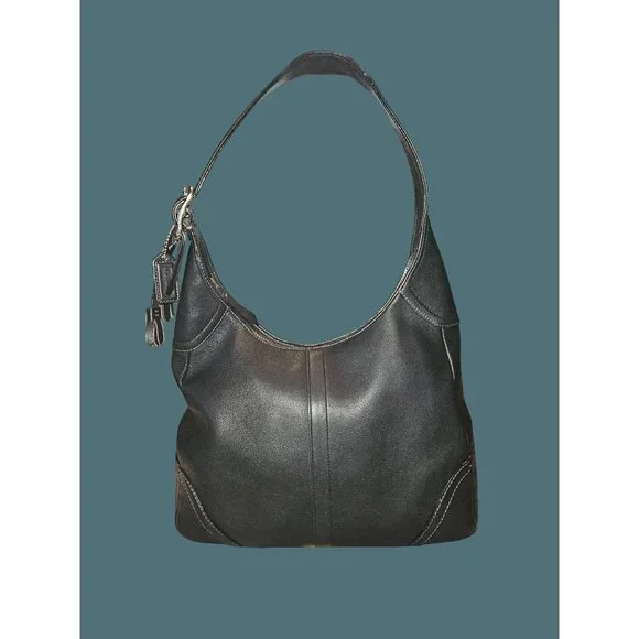 Coach Hamilton Hobo Tassel Black Leather Shoulder Bag - Picture 2 of 14